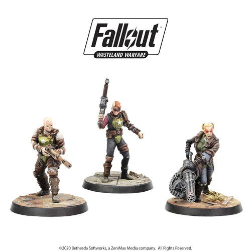 Fallout: Wasteland Warfare Wargame Miniatures - Ack Ack, Sinjin & Avery