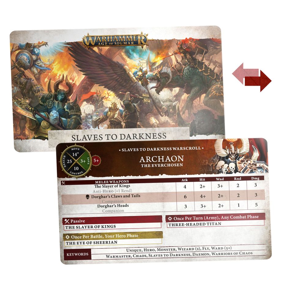 WARSCROLL CARDS: SLAVES TO DARKNESS